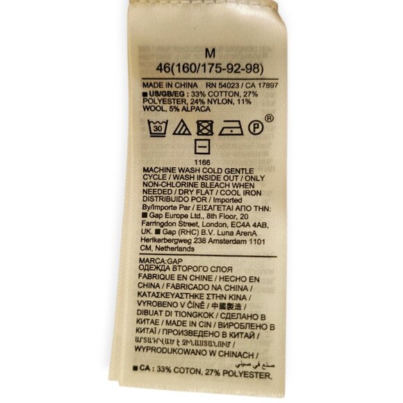 GAP Cream Cable-Knit Turtleneck Sweater, Size M - Picture 12 of 13